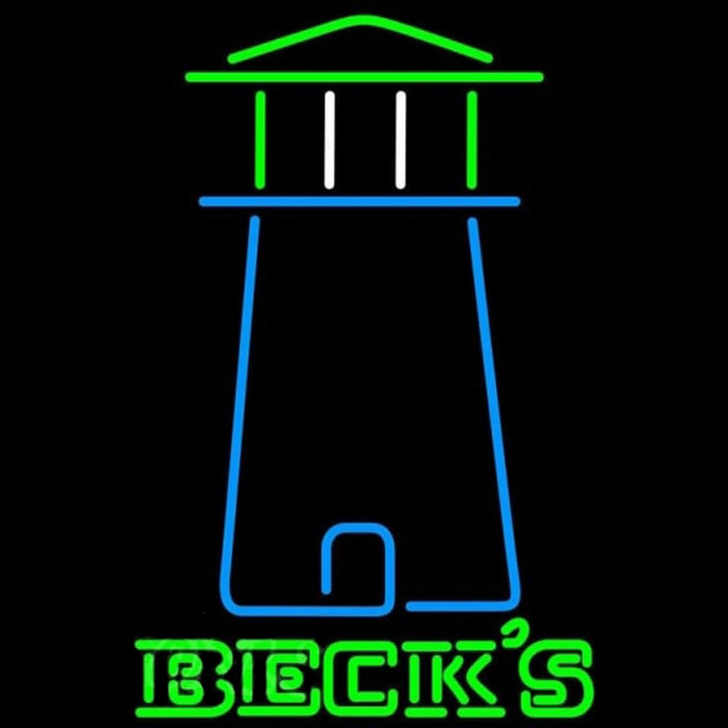 Becks Light House Art Beer Sign Neonskylt