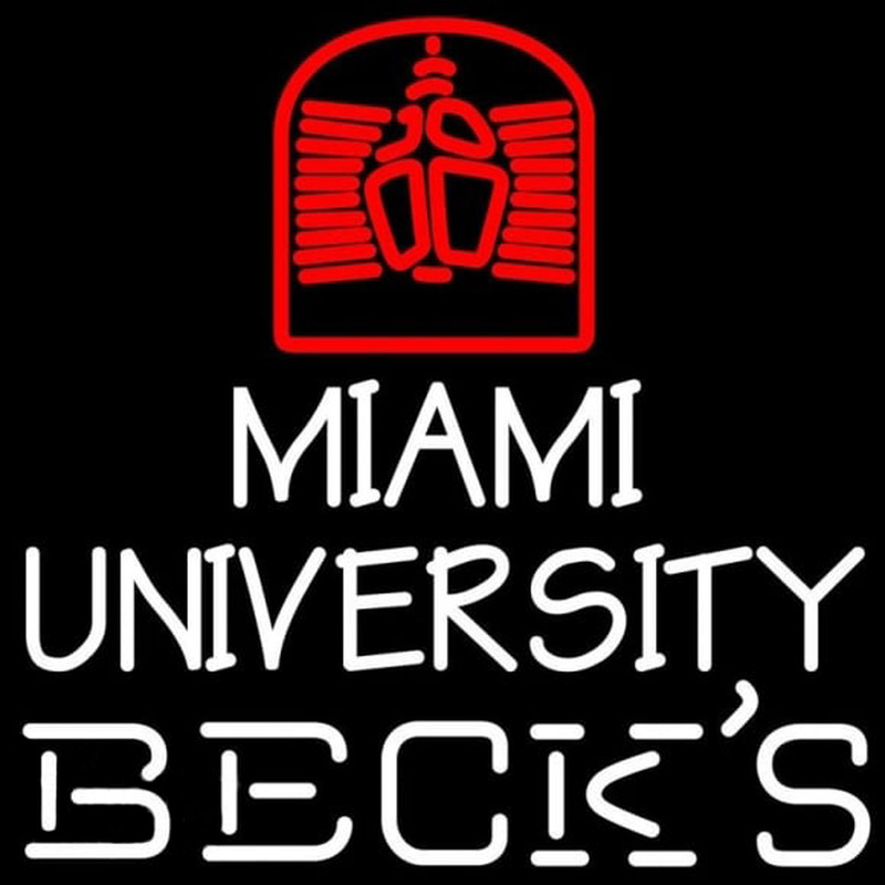 Becks Miami University Beer Sign Neonskylt
