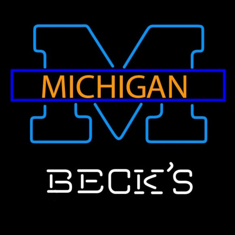 Becks Michigan University of Michigan Beer Sign Neonskylt