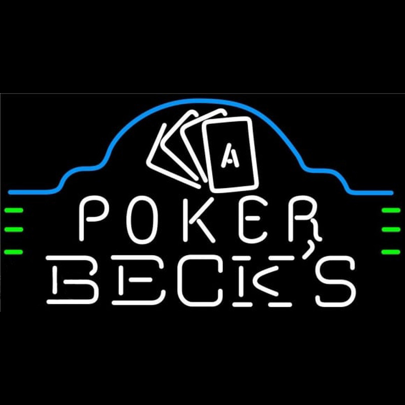 Becks Poker Ace Cards Beer Sign Neonskylt