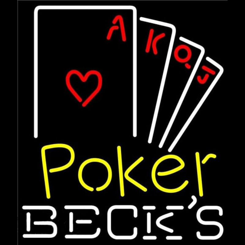 Becks Poker Ace Series Beer Sign Neonskylt