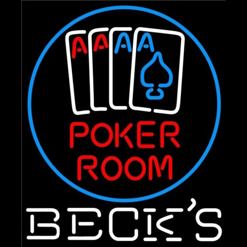 Becks Poker Room Beer Sign Neonskylt