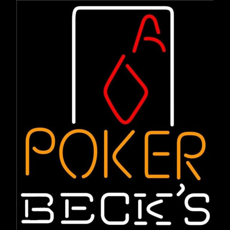 Becks Poker Squver Ace Beer Sign Neonskylt