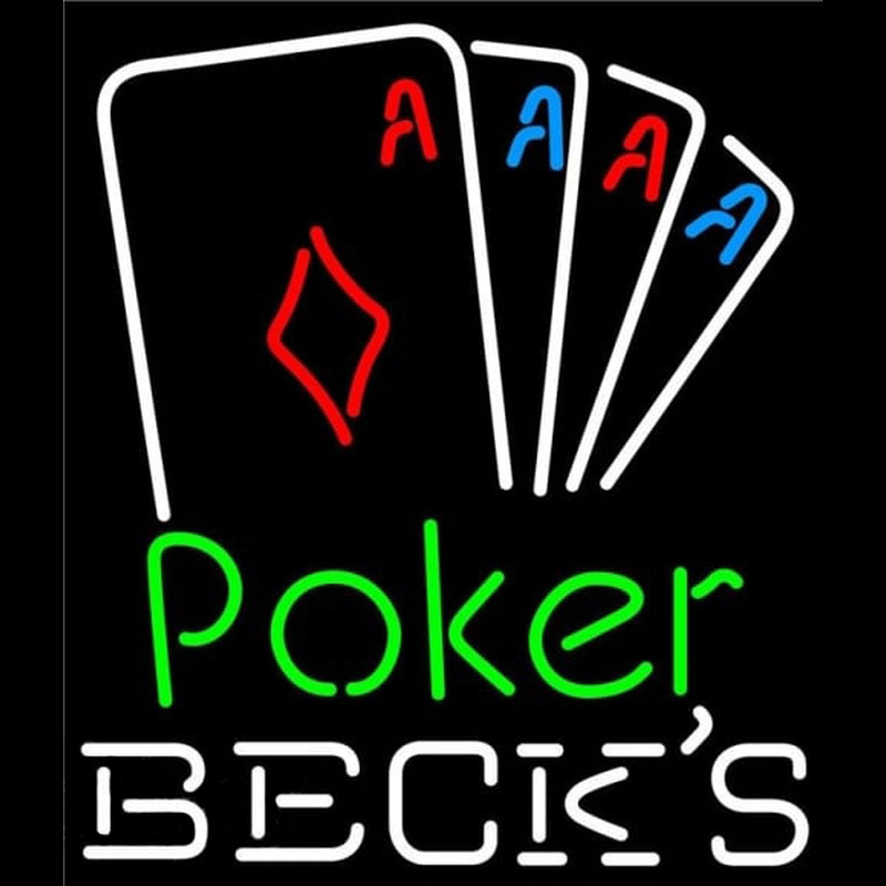 Becks Poker Tournament Beer Sign Neonskylt