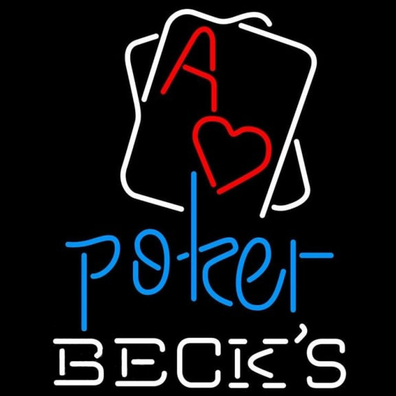 Becks Rectangular Black Hear Ace Beer Sign Neonskylt
