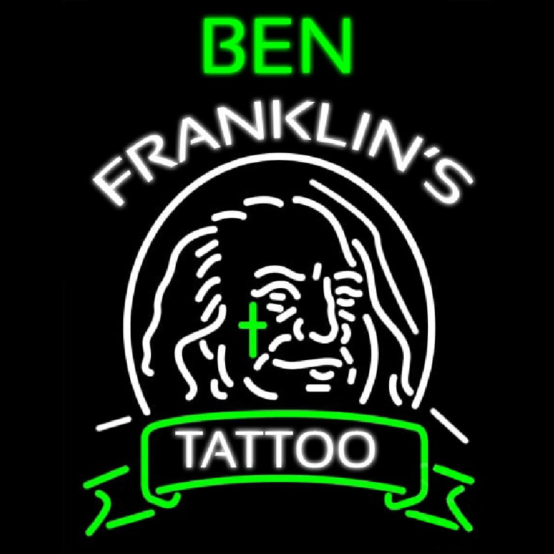 Ben Franklins Tattoo Neonskylt