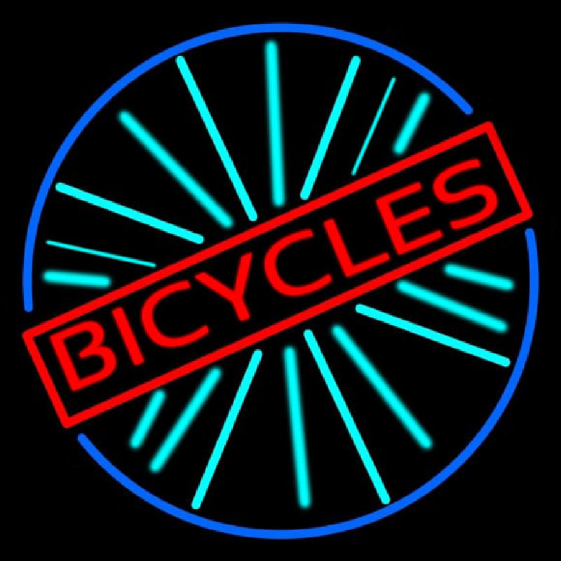 Bicycles With Wheel Neonskylt