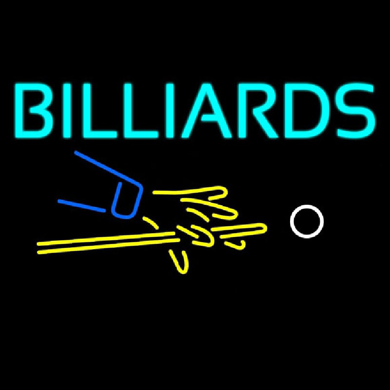 Billiards Hand And Cue Neonskylt