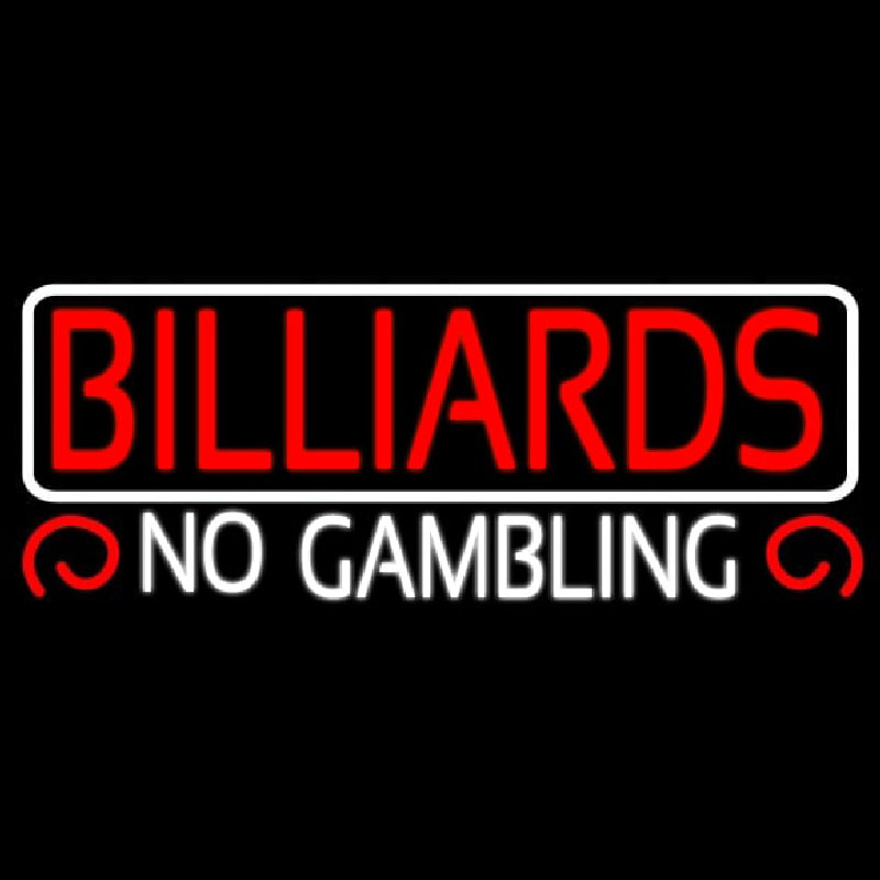 Billiards No Gambling 2 Neonskylt
