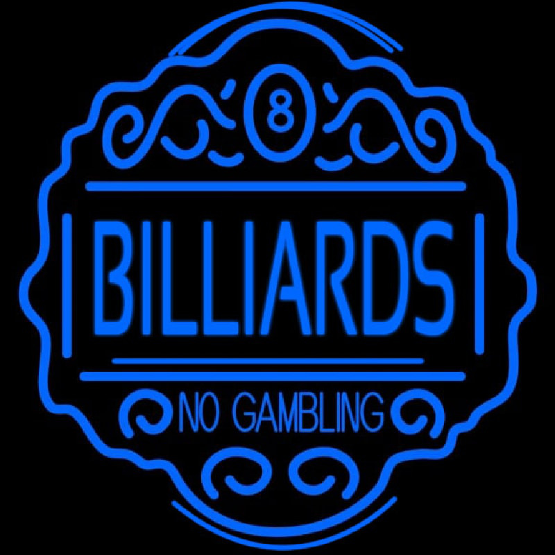 Billiards No Gambling Neonskylt
