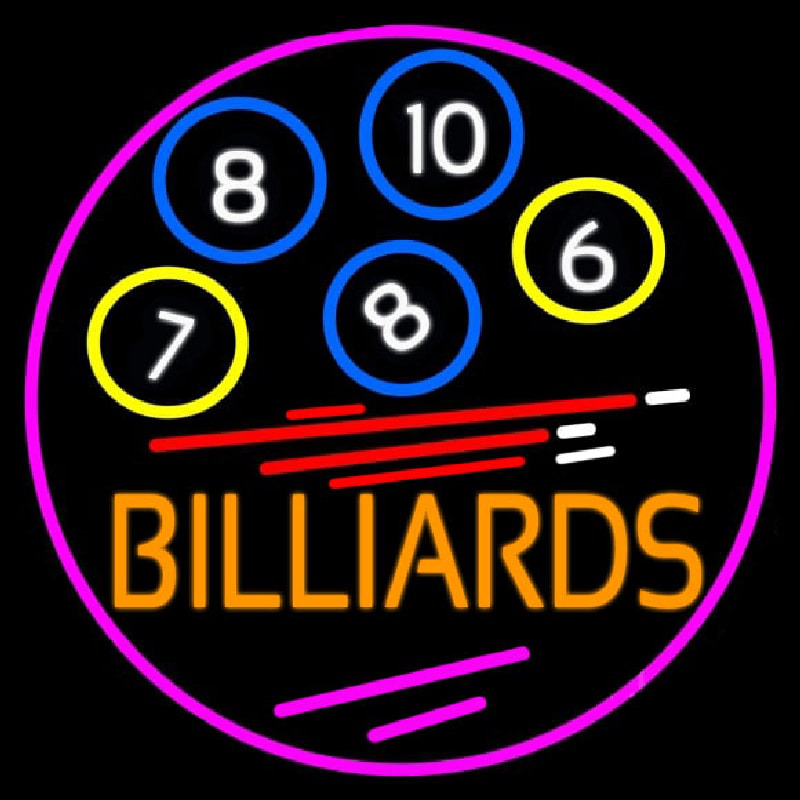 Billiards With Logo 2 Neonskylt
