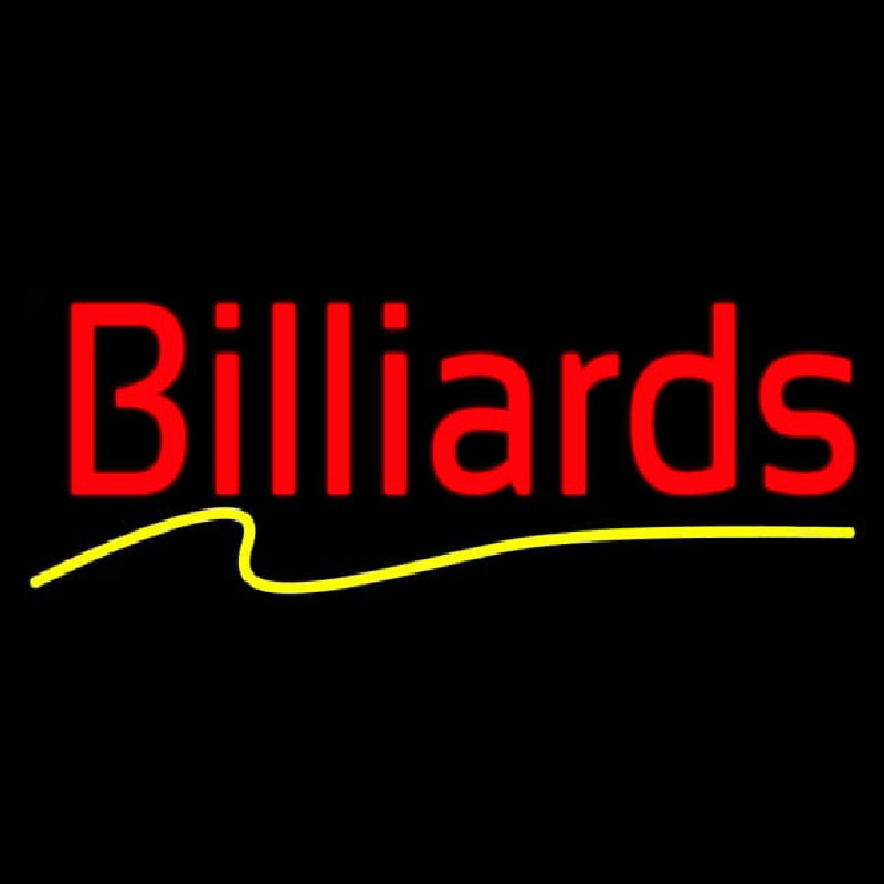 Billiards Yellow Line Neonskylt