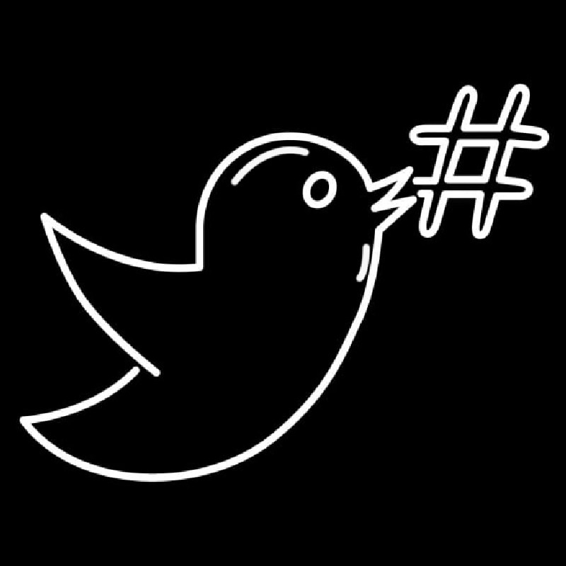 Bird With Hashtag Logo Neonskylt