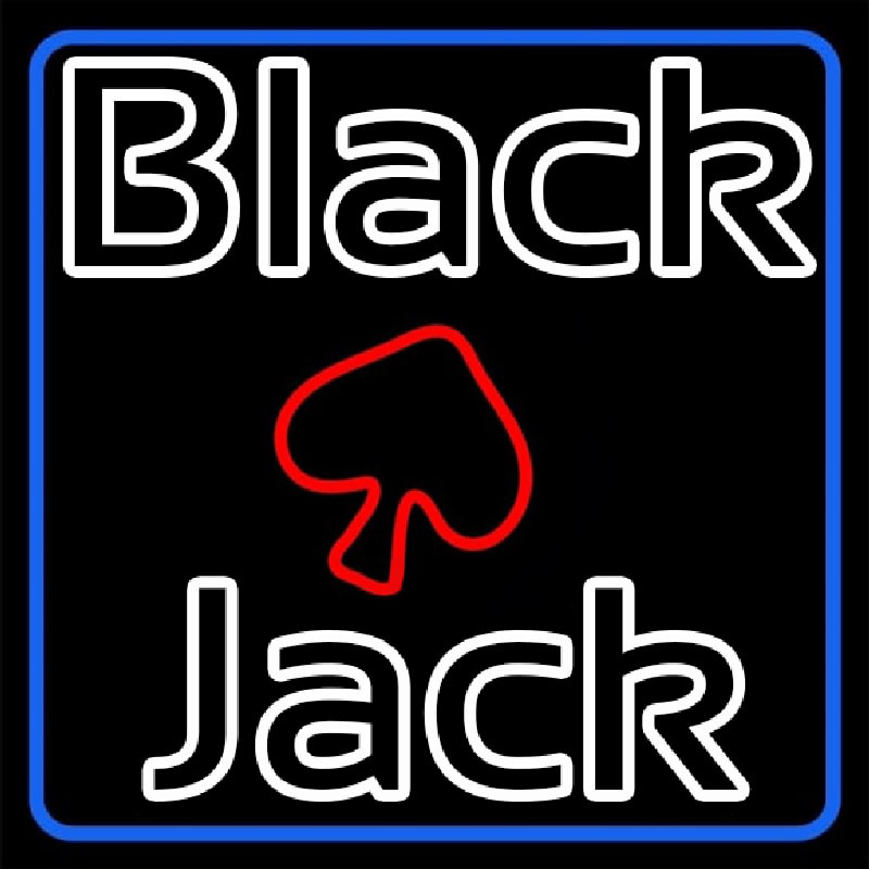 Blackjack White Neonskylt