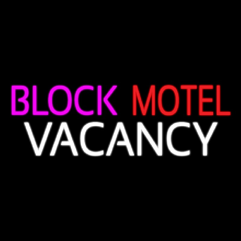 Block Motel Vacancy Neonskylt