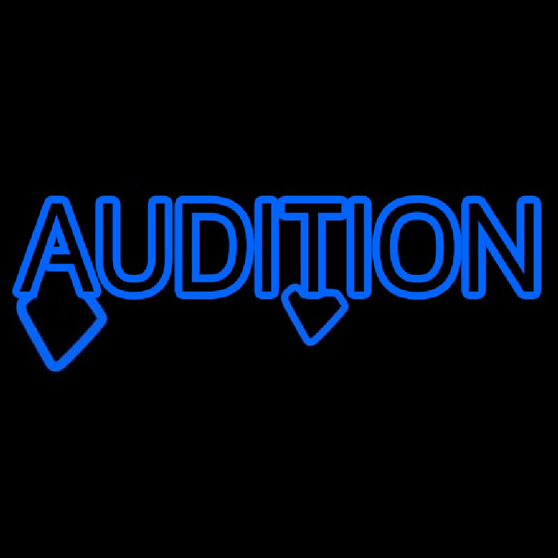 Blue Audition Block Neonskylt