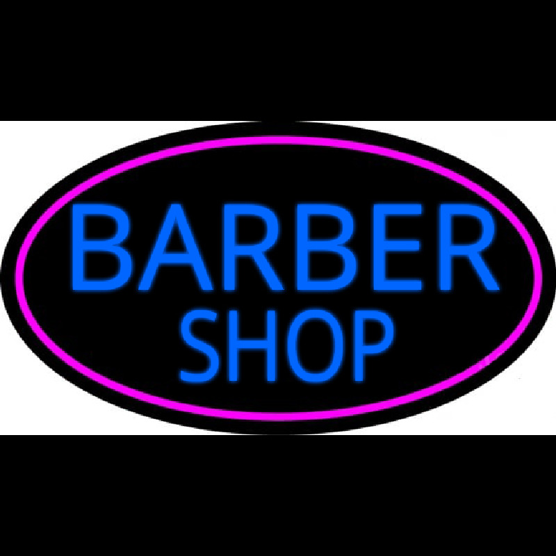 Blue Barber Shop Neonskylt