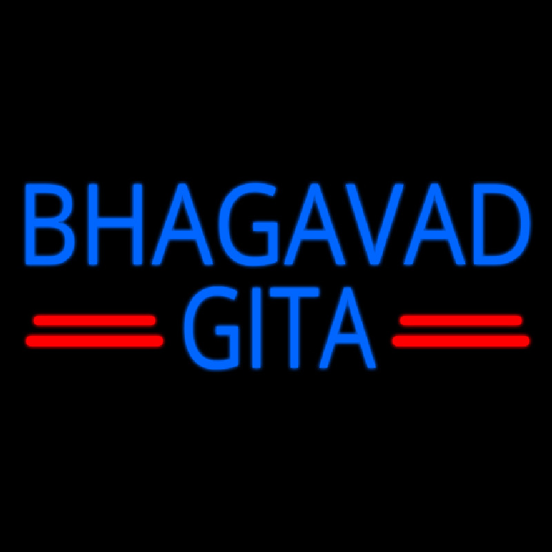 Blue Bhagavad Gita Neonskylt