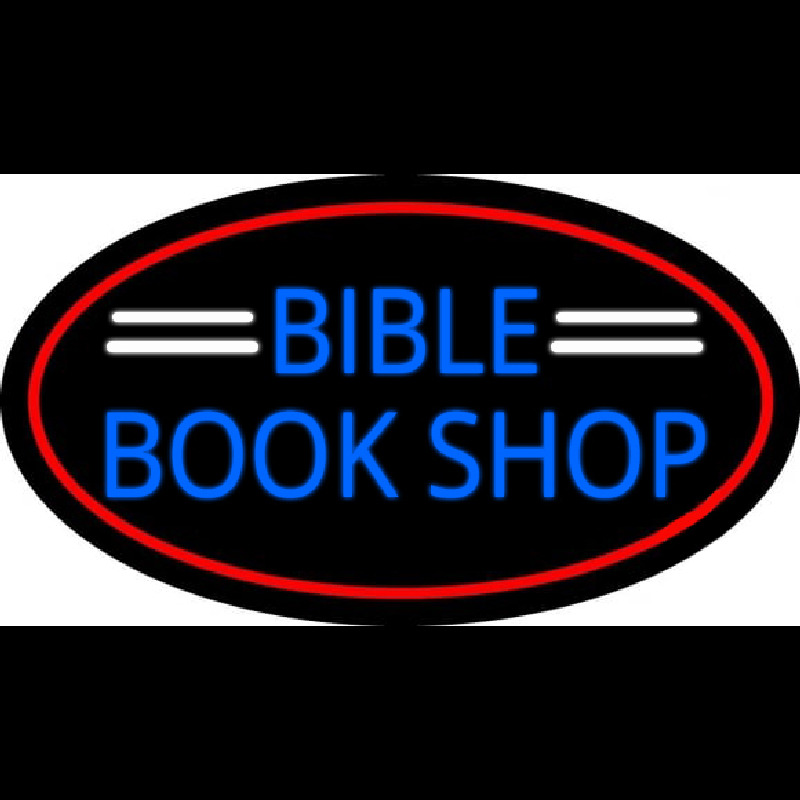 Blue Bible Book Shop Neonskylt