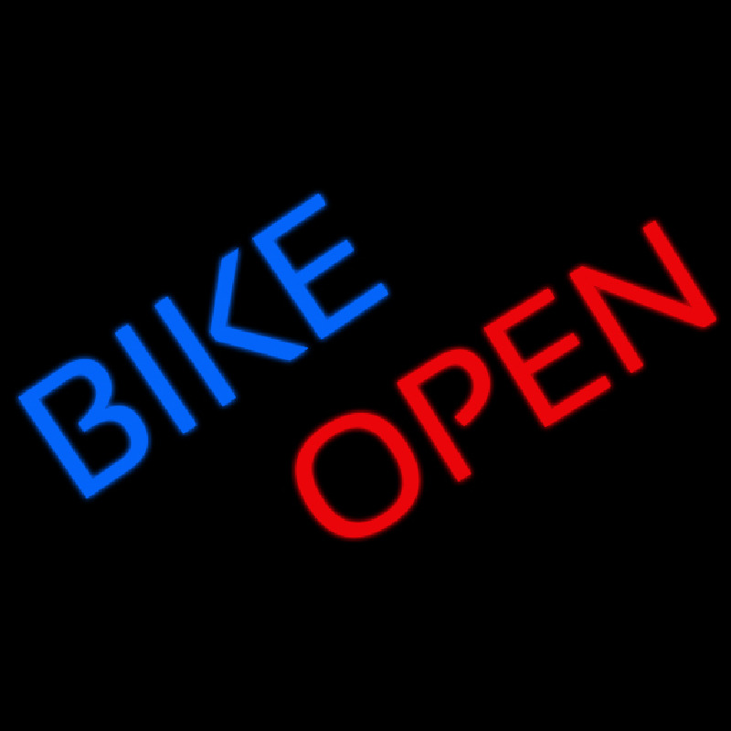 Blue Bike Red Open Neonskylt