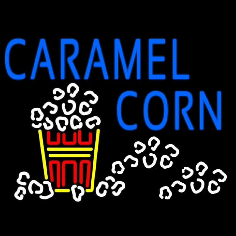 Blue Caramel Corn With Logo Neonskylt