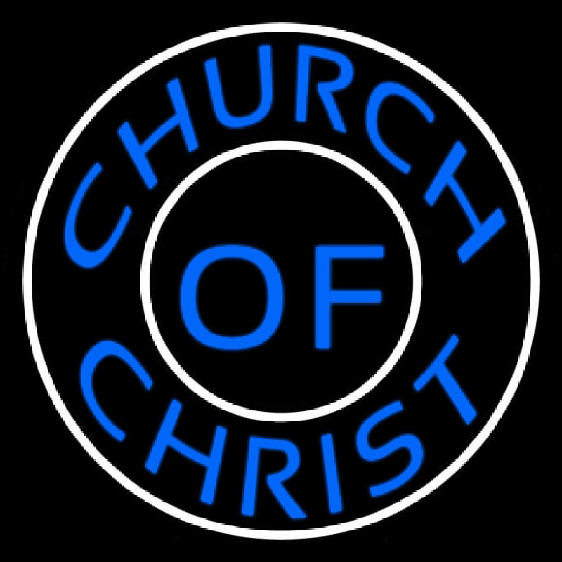 Blue Church Of Christ Block Neonskylt