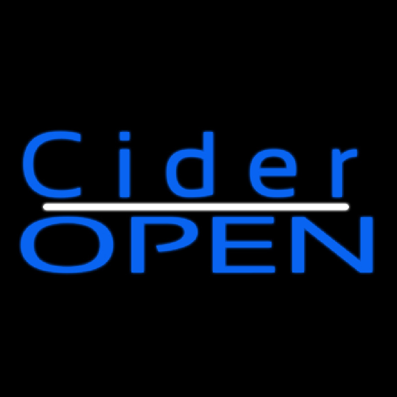 Blue Cider Open Neonskylt