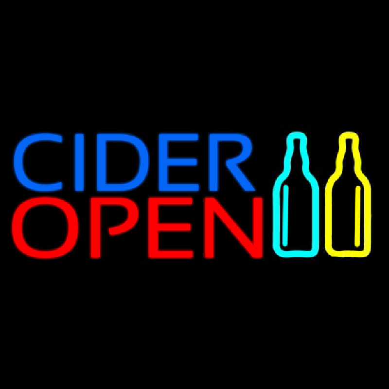 Blue Cider Open Neonskylt