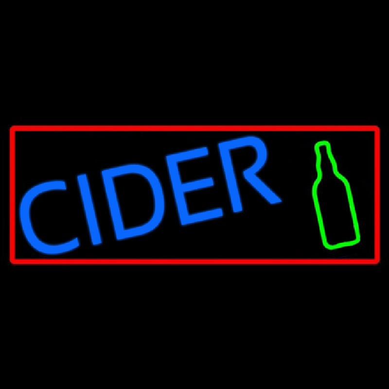 Blue Cider With Red Border Neonskylt