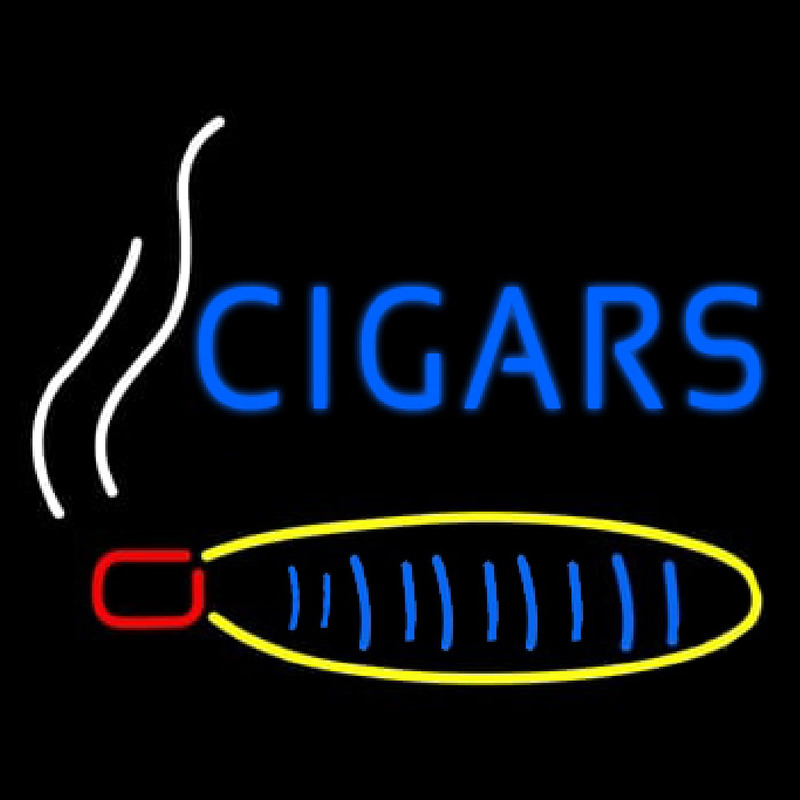 Blue Cigars With Logo Neonskylt