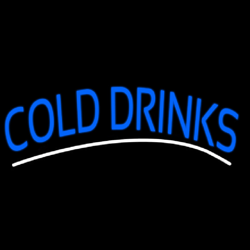 Blue Cold Drinks Neonskylt