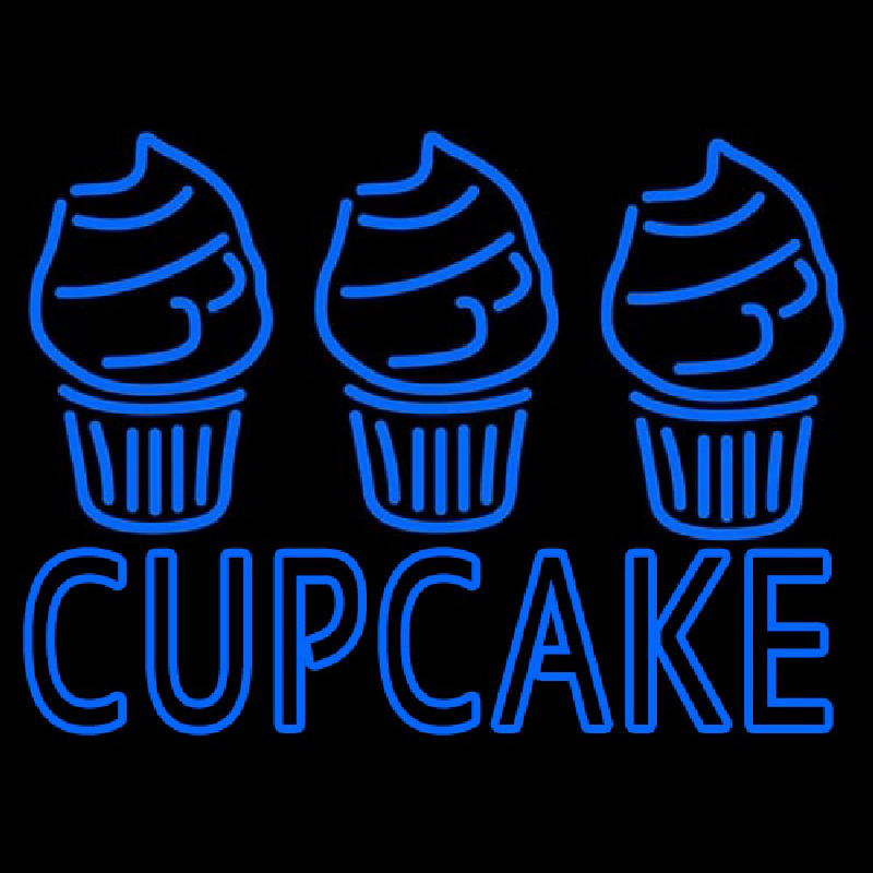 Blue Cupcake With Cupcake Neonskylt