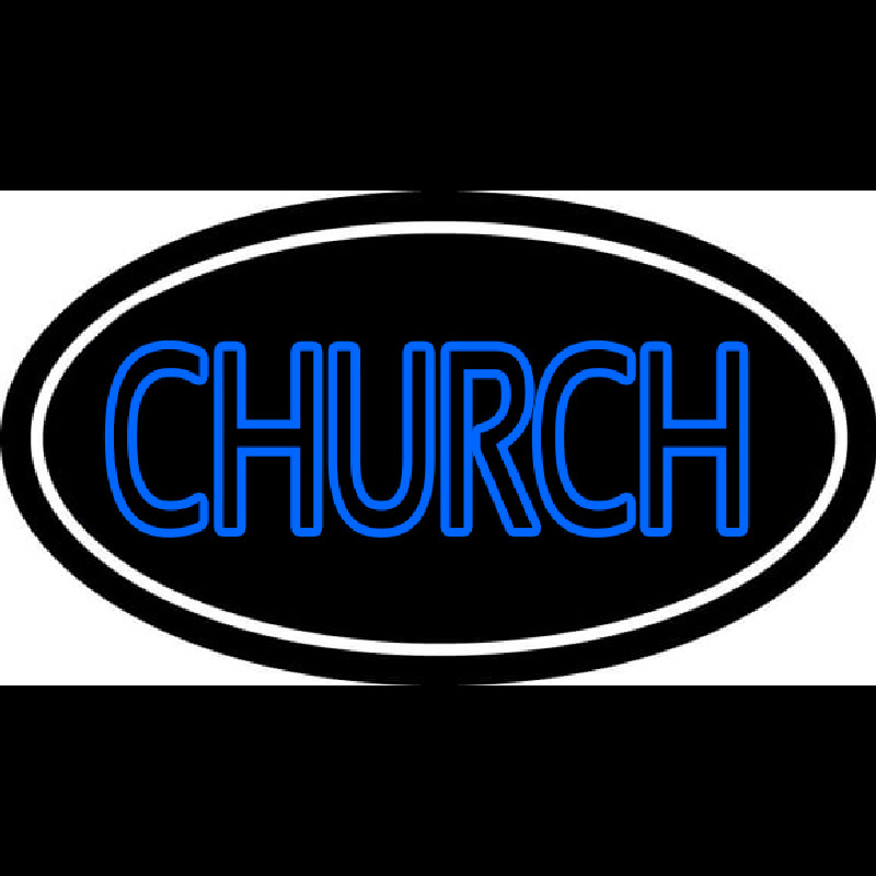 Blue Double Stroke Church Neonskylt