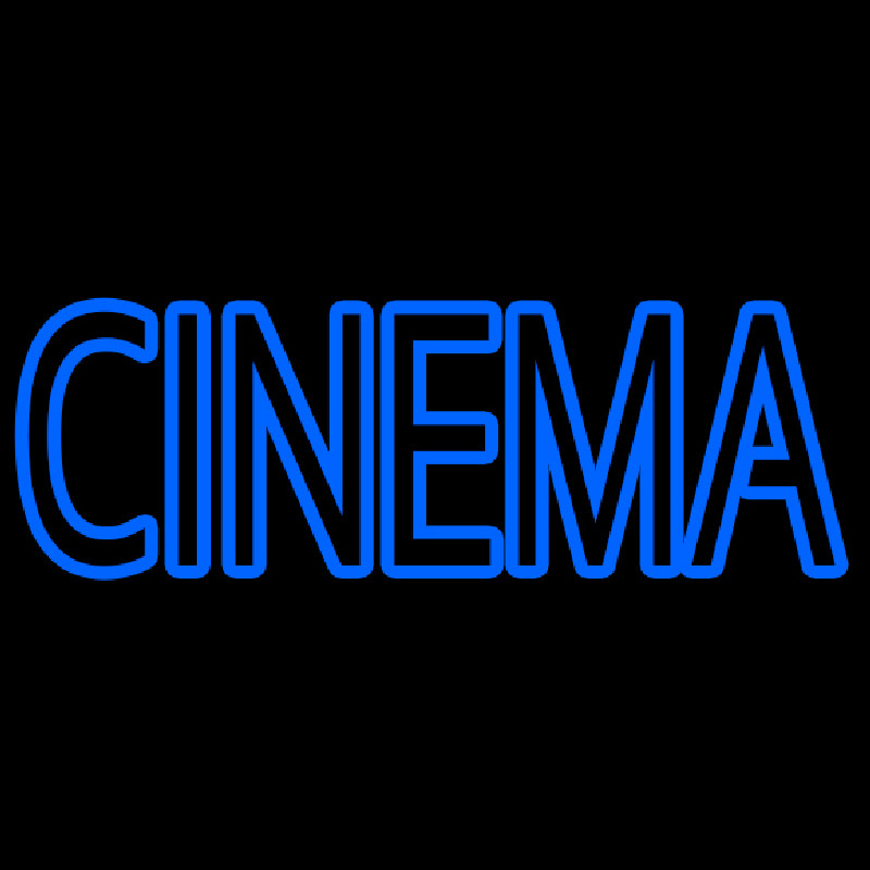 Blue Double Stroke Cinema Neonskylt