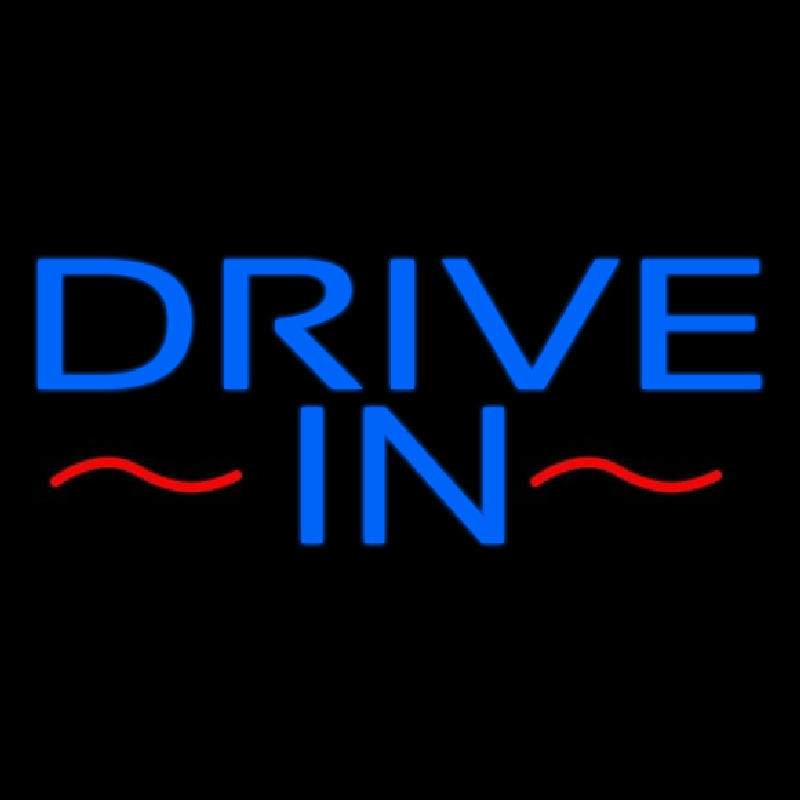 Blue Drive In Neonskylt