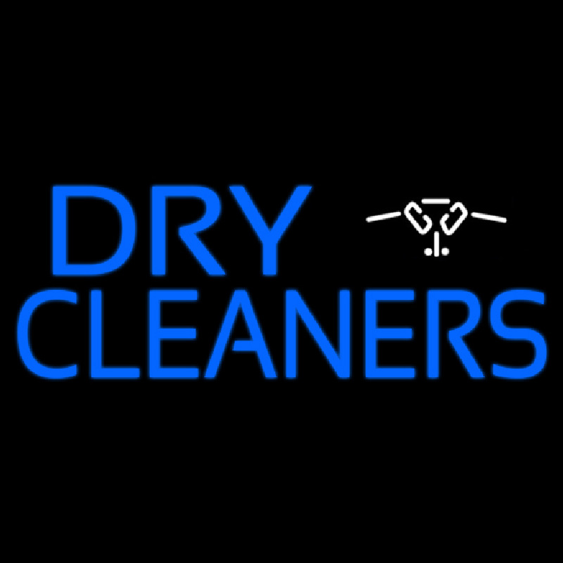 Blue Dry Cleaners Logo Neonskylt