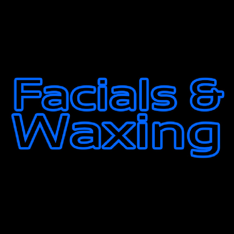 Blue Facial And Wa ing Neonskylt