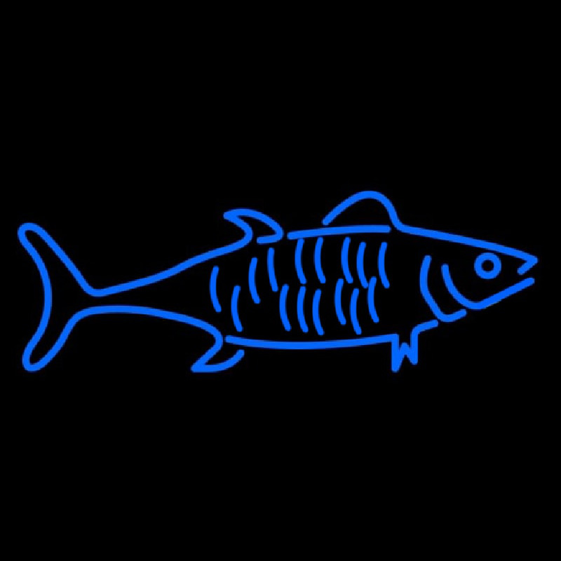 Blue Fish Logo Neonskylt