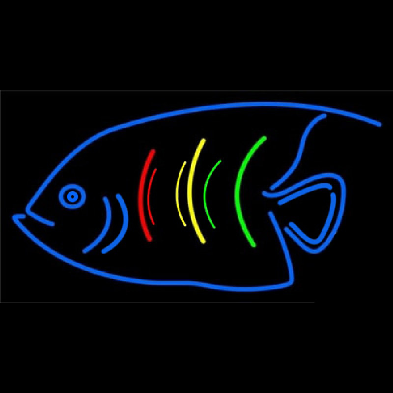 Blue Fish Logo Neonskylt