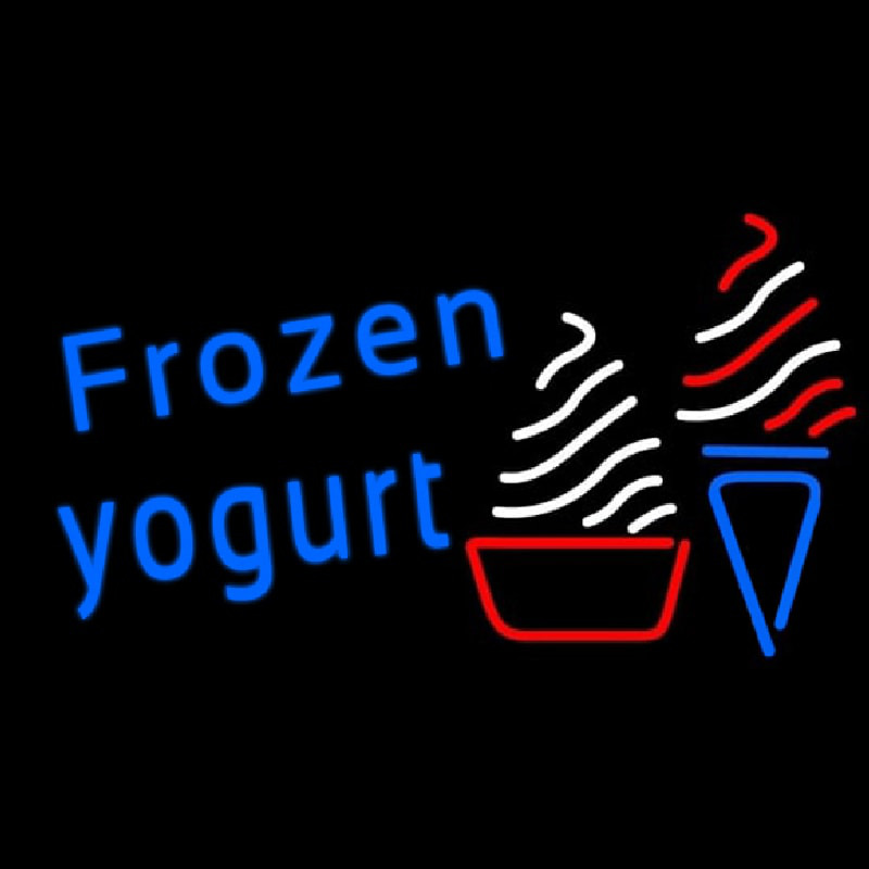 Blue Frozen Yogurt With Logo Neonskylt