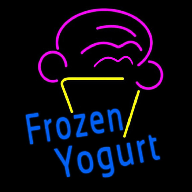 Blue Frozen Yogurt With Logo Neonskylt