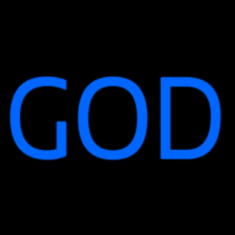 Blue God Block Neonskylt
