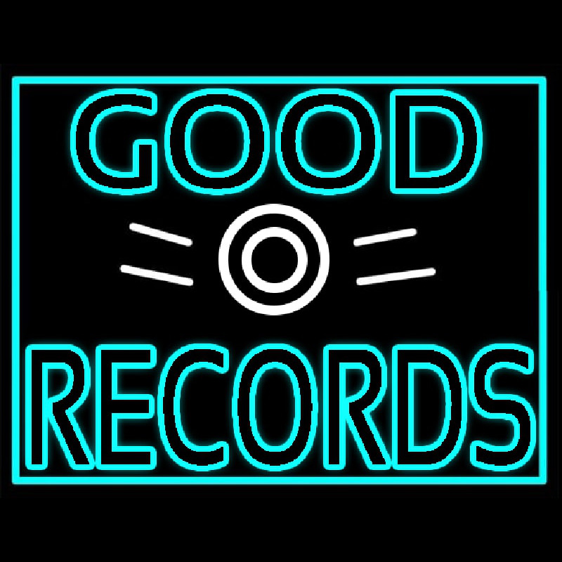 Blue Good Records Border Neonskylt