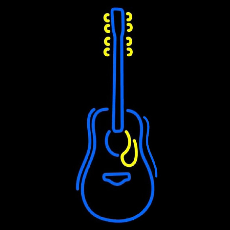 Blue Guitar Logo Neonskylt