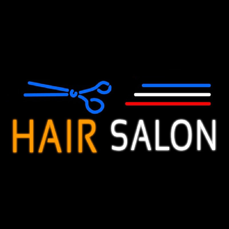 Blue Hair Salon Logo Neonskylt