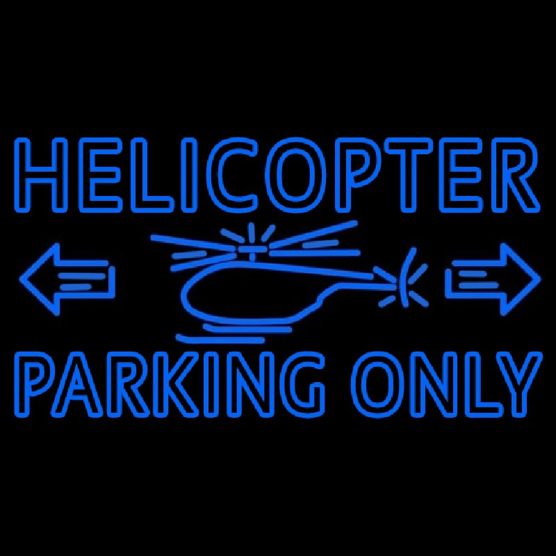 Blue Helicopter Parking Only Neonskylt