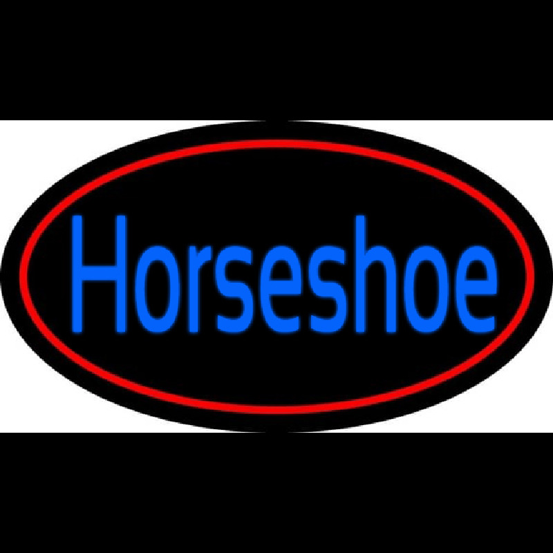Blue Horseshoe With Red Border Neonskylt