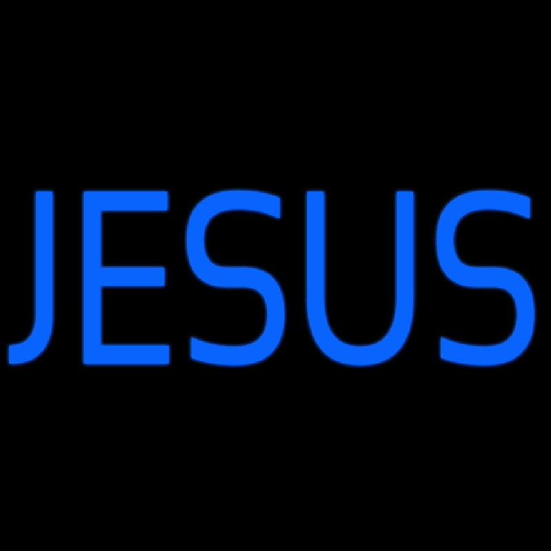 Blue Jesus Block Neonskylt