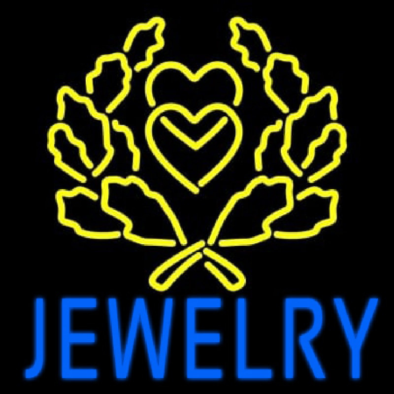 Blue Jewelry Block Logo Neonskylt