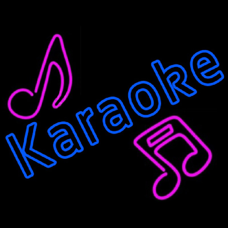 Blue Karaoke Red Musical Neonskylt